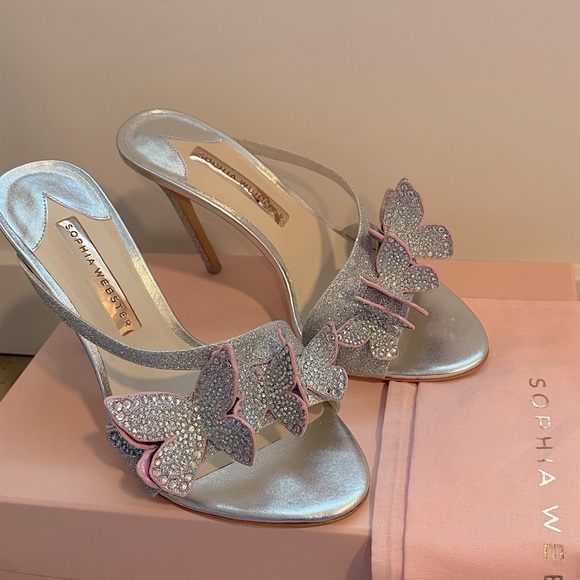 Sophia Webster Shoes - NIB Sophia Webster Butterfly glitter stiletto mule heels